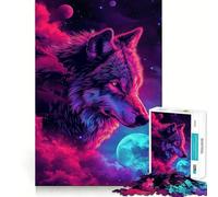 Wolf In Space Galaxy 1000 Piece Teenager Puzzles Cognitive Train Game Zero Gap Compact Fun for Family Game Time (38x52cm)
