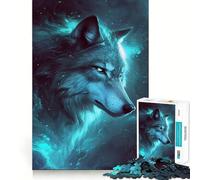 Wolf In Space Galaxy Jigsaw Puzzles1000 Pieces Cognitive Boost Fun Burr Free Clean Cut Pieces Holiday Indoor Entertainment Toy (38x26cm)