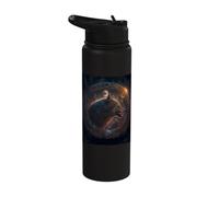 Wolf in Space Mysticism Meets Ornaments Stainless Steel Insulated Water Bottle