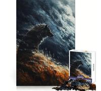 Wolf in Stormy Sky 1000 Piece Jigsaw Puzzles for Adults Teenagers Thought Training Mindful Leisure Uniform Cut Bday Surprise (38x52cm)
