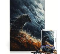 Wolf in Stormy Sky Adult Jigsaw Puzzle1000 Pieces Mind Wellness Serene Activity Sharp Edges (50x75cm)