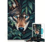 Wolf in The Foliage 1000-piece Puzzle for Teenagers Focus Memory Game Professional Grade Cutting Relaxing Indoor Group Activity (38x26cm)