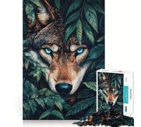 Wolf in The Foliage Adult Jigsaw1000 Pieces Mental Recall Game High Accuracy Cutting Craft Quiet Time Mind Exercise at Home (38x52cm)