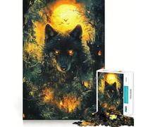 Wolf in The Forest 1000-piece Puzzle for Teenagers Focus Memory Game Professional Grade Cutting Relaxing Indoor Group Activity (38x52cm)