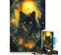 Wolf in The Forest Jigsaw 1000 Pieces for Adults Memory Fun Game Expert Cutting Craftsmanship Relaxing Indoor Group Activity (38x52cm)