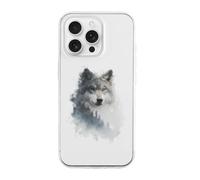 Wolf in The Forests TPU Cell Phone Case Compatible with iPhone 16/16 Plus/16 Pro/16 Pro Max/16 E Soft Protective Shell