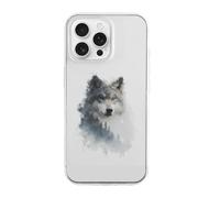 Wolf in The Forests TPU Cell Phone Case Compatible with iPhone 16/16 Plus/16 Pro/16 Pro Max/16 E Soft Protective Shell