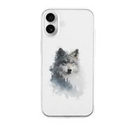 Wolf in The Forests TPU Cell Phone Case Compatible with iPhone 16/16 Plus/16 Pro/16 Pro Max/16 E Soft Protective Shell