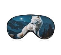 Wolf in The Misty Sleep Mask Light Blocking Eye Cover Polyester Eye Mask with Elastic Strap Blindfold for Side Sleeper Sleeping Masks Face Hugging for Women Men Travel