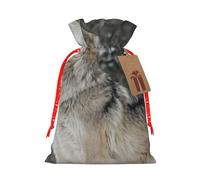 (Wolf In The Snow) Christmas Burlap Gifts Bag With Drawstring Xmas Linen Burlap Gift Candy Pouch For Wedding Party Festival Decorating S