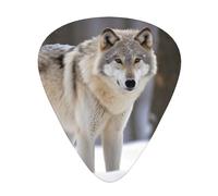 Wolf In The Snow Guitar Plectrums, 12 Pcs Lightweight Guitar Plectrums, 0.46mm/0.71mm/0.96mm Thickness For Acoustic Guitar Acoustic Electric Guitar Ukulele Bass