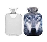 Wolf in The Snow Hot Water Bottle with Cover, 2 Liter Hot Water Bag for Pain Relief Period Warmer for Cramps, Hot Therapy