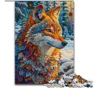 Wolf in The Snow Jigsaw Puzzles for Teenagers 1000 Pieces, Challenging Difficult Deal As Gifts for The Whole Family (50x75cm)