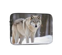 Wolf in The Snow Laptop Sleeve for Women Men, 10 Inch Waterproof Laptop Bag Lightweight Notebook Computer Cover Bag