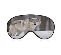 Wolf in The Snow Sleep Mask Soft and Comfortable Night Sleeping Mask Face-Hugging Padded Eye Cover with Adjustable Band for Deep Rest Travel Shift Work