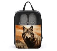 Wolf in The Sun Shoe Bag Shoe Bags for Travel Waterproof Shoe Bag Shoes Storage Organizer with Zipper & Handle Sneaker Bag Shoe Pouch Golf Shoe Bag Soccer Cleat Bag, style, One Size, Shoe Bags for