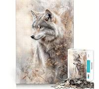 Wolf in The Wild Adults 1000 Pieces Puzzle Mental Focus Game Premium Laser Cut Quality Family Fun Night Activity (38x52cm)