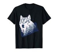 Wolf in the Wild with Trees and Birds T-Shirt