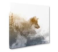 Wolf in the Wilderness in Abstract Modern Canvas Wall Art Print Ready to Hang, Framed Picture for Living Room Bedroom Home Office Décor, 20x20 Inch (50x50 cm)
