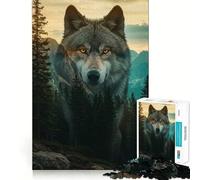 Wolf in The Wilderness Jigsaws 1000 Pieces for Adults Memory Boost Game Professional Grade Cutting Heartwarming Gathering Activity (50x75cm)