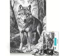 Wolf in The Woods Adults 1000 Piece Jigsaw Puzzle Focus Memory Game Zero Gap Compact Fun for Family Game Time (38x52cm)