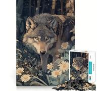 Wolf in The Woods Jigsaw Puzzle1000 Pieces Brain Boosting Play Zero Gap Cozy Indoor Entertainment for All (38x26cm)