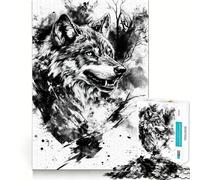 Wolf in The Woods Puzzles for Adults 1000 Pieces Focus Boost Fun Uniform Size Precise Pieces Bonding Activity for Loved Ones (50x75cm)