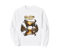 Wolf instinct natural forest illustration Sweatshirt