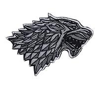 Wolf - Iron on Patches for G.O.T Fans, Bikers, Riders, Rockers | Sew on or Iron on Thrones Designed Applique Patches for Jeans, Jackets, Vests, Motorcycle Case 90X65 mm
