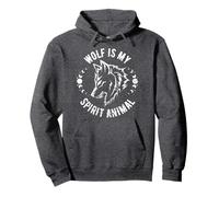 Wolf Is My Spirit Animal - Vintage Wolf and Moon Pullover Hoodie
