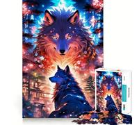 Wolf Japan Landscape Jigsaw 1000 Pieces for Adults Memory Fun Game Expert Cutting Craftsmanship Relaxing Indoor Group Activity (50x75cm)