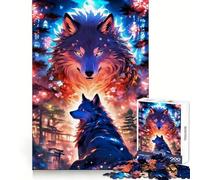 Wolf Japan Landscape Teenager Jigsaw Puzzles 1000 Pieces Boost Memory Casual Enjoyment Quality Cut Birthday Present (38x26cm)