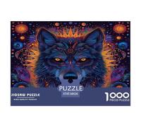 Wolf Jigsaw 1000 Piece Challenge Game for Adults,Colorful Patterns Impossible Jigsaw Puzzles 1000 Piece Educational Game Home Decoration 38x26cm/1000pcs