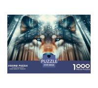 Wolf Jigsaw 1000 Piece Challenge Toy for Adults, Light And Shadow Forest Impossible Jigsaw Puzzles 1000 Piece Educational Game Puzzle Gifts 38x26cm/1000pcs