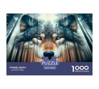 Wolf Jigsaw Puzzles 1000 Piece Challenge Game for Adults, Light And Shadow Forest Impossible Jigsaw Puzzles 1000 Piece Educational Games Home Decoration 70x50cm/1000pcs