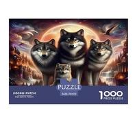 Wolf Jigsaw Puzzles 1000 Pieces Challenge Game for Adults, Mystical Castle Impossible Jigsaw Puzzles 1000 Piece Educational Game for Adults Or Families Pieces Gifts 70x50cm/1000pcs