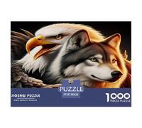 Wolf Jigsaw Puzzles 1000 Pieces Puzzles Challenging Puzzle Games 100% Recycled Cardboard Home Decoration Puzzle Puzzle Game for The Whole for Women Puzzle for Adults 38x26cm/1000pcs