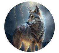 Wolf Jigsaw Puzzles for Adults 1000 Piece round Jigsaw Puzzle Gift Premium?100% Recycled?Board? 26.5x26.5inch