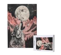 Wolf Jigsaw Puzzles for Adults 1500 Piece, Moon Puzzles for Adults Wooden, Funny/Difficult/Impossible/Challenging Decompression Games, As a Birthday for Women and Men ML-728