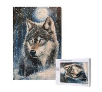 Wolf Jigsaw Puzzles for Adults 500, Moon Puzzles for Adults Wooden, Funny/Difficult/Impossible/Challenging Decompression Games, As a Birthday and Holiday Decor Gift for Women and Men M-1793