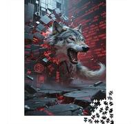 Wolf Jigsaw Puzzles Puzzle for Adults Kids. 1000 Piece Digital Matrix Impossible Challenge Toy Educational Game Home Decoration for Educational Games Gifts 1000pcs (75x50cm)