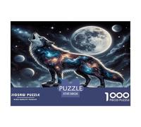 Wolf Jigsaw Puzzles Puzzles for Adults Kids. 1000 Pieces Stellar Night Sky Great Gifts Challenge Toy Home Decoration for Adults& Kids Age 14 Years Up 38x26cm/1000pcs
