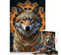 Wolf King Adorned 1000 Piece Jigsaw Puzzles for Teenagers Jigsaw Brain Activity Time Well Spent Neat Edges (50x75cm)