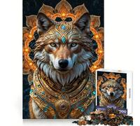 Wolf King Adorned Adults Puzzles 1000 Piece Jigsaws Strategic Think Mindful Escape Precise Fit Nice Gift (38x26cm)