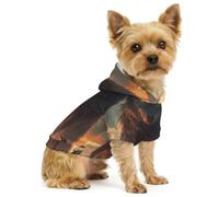 Wolf King at The Sunset Dog Hoodie Puppy Sweatshirt Outfit S | Small Medium Dogs Pet Clothes Sweater Coat T-shirt Top