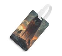 Wolf King at The Sunset Luggage Tags for Suitcases Handbag Tag Labels Travel Accessories Privacy Cover ID Label