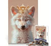 Wolf King Crown for Adults 1000 Piece Jigsaw Puzzle Mental Exercise Serene Escape Snug Lock (38x52cm)