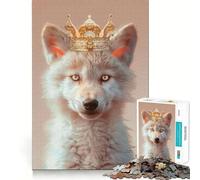 Wolf King Crown Jigsaw Puzzle1000 Pieces Brain Boosting Play Zero Gap Cozy Indoor Entertainment for All (38x52cm)
