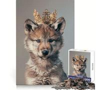 Wolf King Crown Jigsaw Puzzles for Adults 1000 Piece Mental Exercise Mindful Leisure Snug Lock (38x26cm)