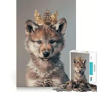 Wolf King Crown Jigsaw Puzzles for Teenagers 1000 Mental Fun Game Clean Seamless Connection Engaging Way to Pass Free Hours (38x52cm)